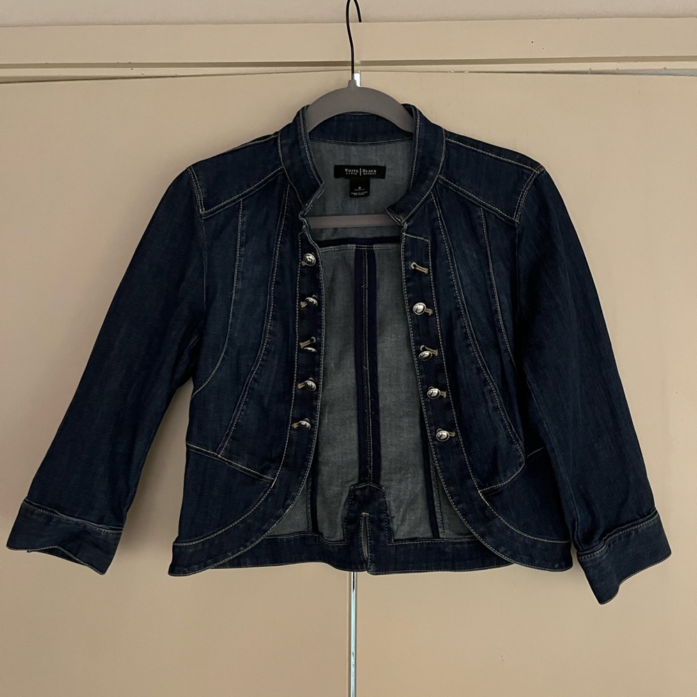 White House Black Market Dark Blue Jean Jacket
